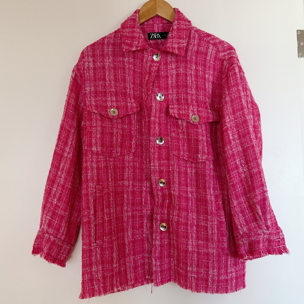 Zara Collared Tweed Coat (Small)